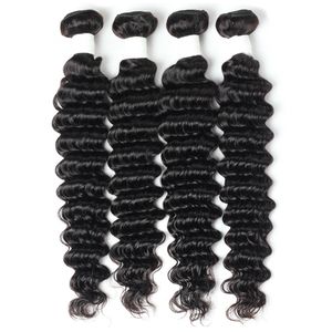 En gros 10A Vague Profonde Vison Brésilien Extensions De <span class=keywords><strong>Cheveux</strong></span> Vierges <span class=keywords><strong>Shein</strong></span> Bundles avec Chouchou Perruque Marque Privée Remy <span class=keywords><strong>Cheveux</strong></span> Emballage - Product Image 1