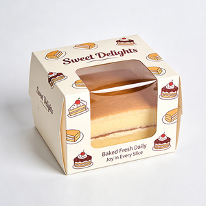 Cajas de Embalaje de Papel para Pasteles con Logotipo Impreso Personalizado, Diseño de Caja de Pastel Personalizada, Cajas de Embalaje de Papel para Alimentos Plegables Ecológicas con Ventana - Product Image 3