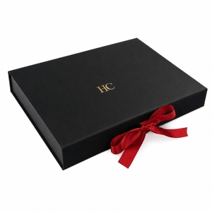 Boîte cadeau élégante avec ruban et doublure en satin, boîte pliante magnétique pour emballage de cadeaux de mariage, logo personnalisé, boîte de vente au détail, vente en gros - Product Image 2
