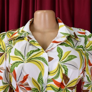 Conjunto de 2 Piezas para Mujer, Estilo Casual Europeo Americano, Camisa Holgada con Cuello en V y Estampado Otoñal, Transpirable, de Manga Larga, y Pantalones Anchos - Product Image 5