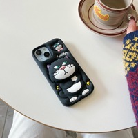 Casing HP 3D Kucing Lucu, Bahan Silikon Lembut, Pelindung Belakang, Kulit Pelindung, Kartun Imut untuk iPhone 17 Pro Max 11 12 13 14 15 16 Pro Max