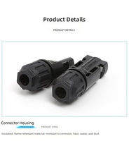Accessoires électriques, distribution d'énergie, connecteur solaire photovoltaïque mâle/femelle en ABS noir, certifié CE, indice de protection IP65, 8000 cycles