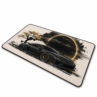 Alas Mouse Karet Pola Mobil Sport Anti Selip Alas Meja Persegi Panjang 260X210X2Mm Aksesori Komputer Gaming