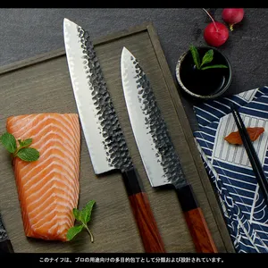 Japanisches 3-schicht-Klinge AUS-10 handgefertigtes Schneidemesser achteckiger Griff Chef-Schälmesser Santoku kiritsuke Töten Küchenmesser