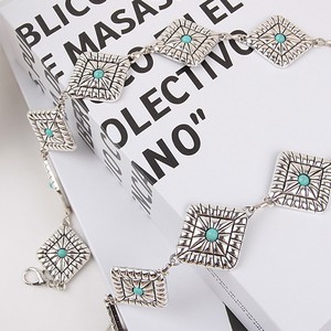 Square Turquoise Silver <b>Waist</b> <b>Chain</b> 115cm For Women Body <b>Chain</b> Fashion Accessory - Product Image 3