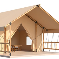 Tente de glamping nomade 5x9m, taille personnalisée, structure en acier, membrane en PVC, imperméable, ignifuge, pour camping, lodge, chalet
