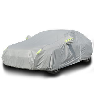 Enduit PE Couverture De Voiture Empêcher La Chaleur Froid Soleil Pluie Neige Demi <span class=keywords><strong>Auto</strong></span> Étanche Couverture extérieure - Product Image 6