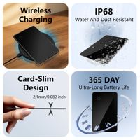 Localizador GPS Impermeable MFI para iOS y Android, Rastreador de Bolsos, Carteras y Maletas, Compatible con Google, SmartThings y Find My, Tarjeta Inteligente