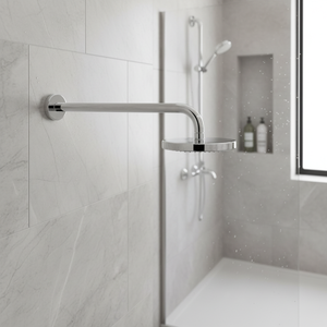 KAM-ARTE con finitura lucida curvo con braccio doccia a parete accessorio per doccia - Product Image 3