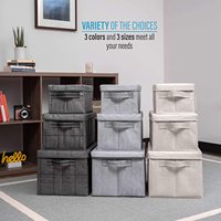 Conteneurs de rangement pliables en tissu, organisateurs de placard avec poignées, organisateur de vêtements, boîte de rangement