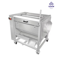 Automatische wortelgroente- en fruitwasmachine voor cassave, aardappel, wortel, gember, met onzuiverheidsverwijdering en polijstfunctie, nieuw.