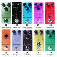 Durable Metal Electric Bass Guitar Effects Processor Pedal with Knob Control Coated Finish for Stringed Instruments Stompboxes