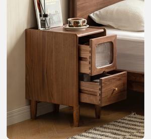 <span class=keywords><strong>Mesita</strong></span> de <span class=keywords><strong>Noche</strong></span> Inteligente de Estilo Nórdico Moderno, Ecológica y Duradera, Mueble de Dormitorio de Madera de <span class=keywords><strong>Cerezo</strong></span> a Bajo Precio - Product Image 2