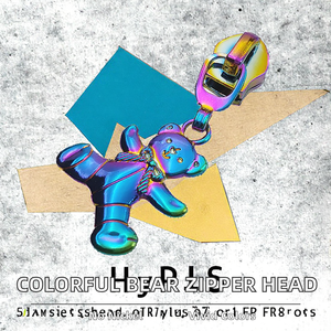 High Quality Colorful Bear Custom Nickel-Free Non-Lock Zinc Alloy Metal Zipper Slider Waterproof Zipper Head - Product Image 2