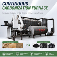 Máquina de fabricación de biocarbón de cáscara de arroz rotativa de trabajo 24H Horno de carbonización de carbón de madera continuo Planta de torrefacción de aserrín