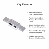 Loquet/Attache Multipoints en Argent Brossé pour Porte et Fenêtre 69,5 mm – Accessoires de Quincaillerie pour Fenêtre