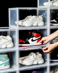 Drop Front Shoe Storage Box Acrylic Sneaker Drawer Type Shoe Box Organizer Stacking Storage Clear Plastic Storage Boxes & Bins