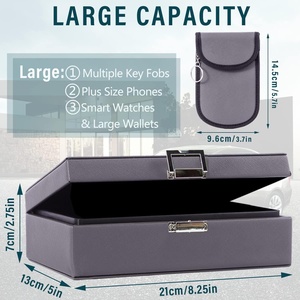 Nouvelle boîte Faraday pour clés de voiture avec blocage <span class=keywords><strong>RFID</strong></span>, <span class=keywords><strong>anti</strong></span>-vol, blocage du signal, construction en aluminium - Product Image 3