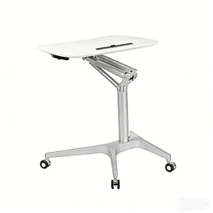 Escritorio Ekintop de altura ajustable, blanco, plegable, con ruedas, para oficina en casa. - Product Image 5
