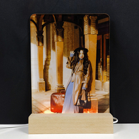 Ébauches de sublimation pour bricolage, panneau photo acrylique à base de bois avec cadre photo à base de sublimation à led