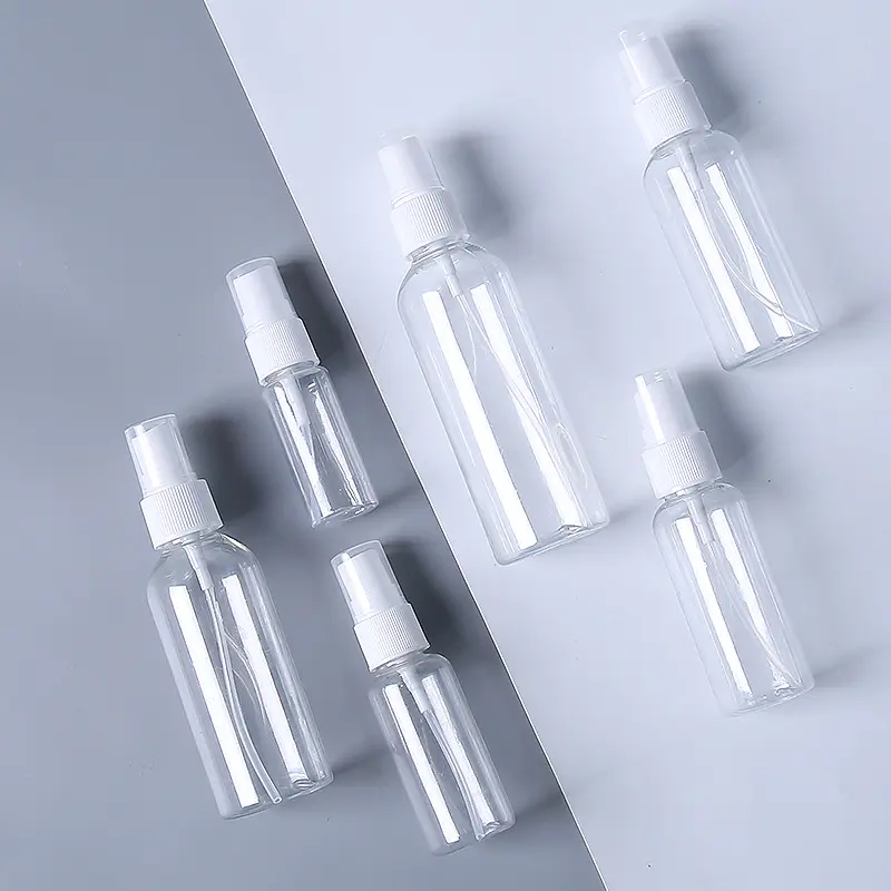 Small travel sub-bottle transparent perfume alcohol portable plastic pressing small watering can disinfection spray bottle