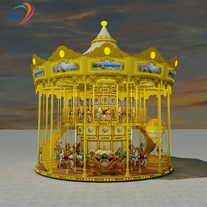 Carrusel de Caballos Giratorio Eléctrico con Temática Animal, Modelo de Atracción para Parques de Diversiones, Producto de Fabricante - Product Image 1