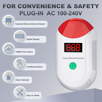 Detector de CO, Sensor de Monóxido de Carbono, Monitor Independiente Profesional con Detección de Sonido y Luz Intermitente, Indicador de Nivel de Seguridad para Hoteles y Apartamentos
