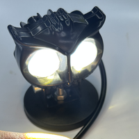 Feux de moto, design hibou, projecteurs de moto, mini phares antibrouillard/de conduite, phares auxiliaires LED pour moto, 3 couleurs