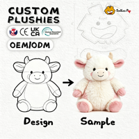 Peluche de Vache Mignonne en Forme de Dessin Animé, Faible MOQ, Vente Chaude OEM, Figurine en Peluche de Noël, Cadeau de Fêtes, Fabricant Personnalisé
