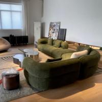 Sofá Chesterfield de Tela de Lujo, Conjunto de Sofás de Esquina de Terciopelo, Muebles de Sala de Estar, Diseño Clásico, Estructura de Madera Maciza, Asientos Profundos