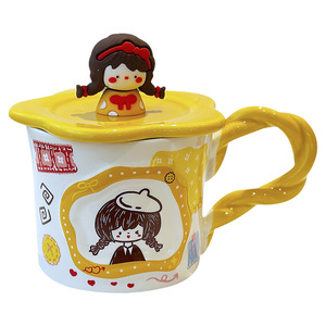 Taza de cerámica Zuo Mu con tapa y asa, resistente al calor, pintada a mano para el té de la tarde, regalo personal, uso doméstico - Product Image 3