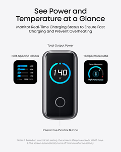 Chargeur mural rapide Anker 140W GaN PD 3.1 4 ports, distribution intelligente de l'énergie GaNPrime pour MacBook Pro 16 pouces, <span class=keywords><strong>iPhone</strong></span>, Samsung - Product Image 4