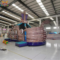 Château Gonflable Multifonctionnel Hot Sale : Bateau Pirate avec Toboggan, Structure Commerciale en PVC Facile à Installer pour Parc d'Attractions