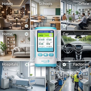 <span class=keywords><strong>Appareil</strong></span> de surveillance de l'environnement intelligent <span class=keywords><strong>pour</strong></span> la <span class=keywords><strong>maison</strong></span> avec affichage AQI HCHO TVOC PM2.5, <span class=keywords><strong>appareil</strong></span> portable d'intérieur, fabricant - Product Image 4