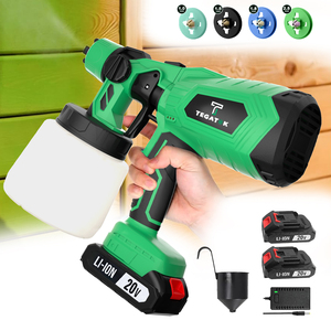 Pistola pulverizadora de pintura inalámbrica de 20 V con batería, 800 ml, con alimentación para pintar, CPS-20B-2 - Product Image 1