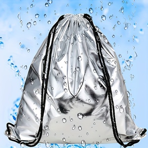 Wholesale Promotional Waterproof Gym Draw String Polyester Bags Outdoor PU Leather Drawstring Backpack Bag