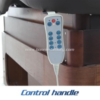 Lit de massage électrique Five Stars BonnieBeauty avec fonction chauffante et mémoire, dossier réglable en hauteur, cadre en bois, épaisseur 8 cm