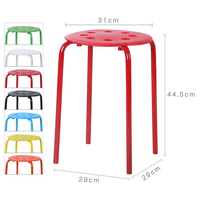 Chaises et tabourets en plastique HDPE recyclé, empilables, ronds, modernes, multicolores, pour extérieur, appartement, villa, parc