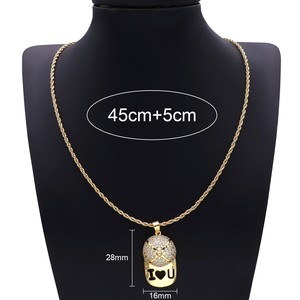 Kalung topi tengkorak wanita, Kalung liontin Zircon tanpa cacat musim panas baru untuk hadiah - Product Image 4