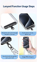 Kabel Data Tali Gantung Motif Bunga, Kabel Pengisi Daya Tali Gantung Ponsel 60W, Pengisian Daya Ultra Cepat PD27W Android/Apple 17