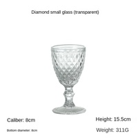 RYLAVA 300ml Verre à vin en verre pressé de style vintage européen, fait à la main, logo personnalisé, bleu clair, moderne, élégant, pour les affaires