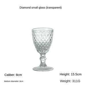 RYLAVA 300ml Verre à vin en verre pressé de style vintage européen, fait à la main, logo personnalisé, bleu clair, moderne, élégant, pour les affaires - Product Image 6