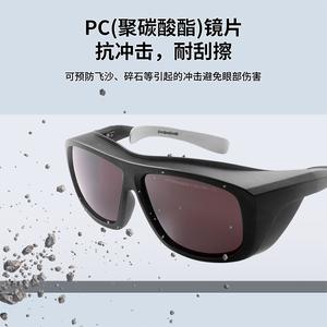 Lunettes de protection laser, monture noire, verres de 2 mm, transmission de lumière de 20 %, protection UV, unisexe, fabriqué à Shenzhen - Product Image 4