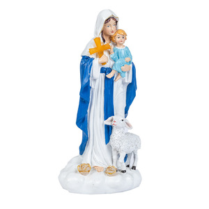 Ornamen perawan <span class=keywords><strong>Mary</strong></span> Yesus <span class=keywords><strong>Resin</strong></span> gaya Eropa ramah lingkungan buatan tangan natal rumah dekorasi lintas batas adegan hadiah - Product Image 1