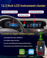 Écran double numérique, tableau de bord Android 13, autoradio multimédia LCD, GPS Navi pour Benz Classe S W221 06-13, CarPlay Auto