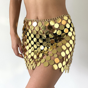 Venta Directa de Fábrica, Estilo Punk Europeo/Americano, Falda Sexy con Lentejuelas y Cintura Impero para un Look Urbano - Product Image 2