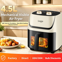 Friteuse à air électrique carrée moderne 1200W en plastique avec menus en français et en allemand pour usage domestique, extérieur, hôtelier et garage