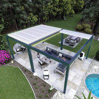 Pergola bioclimatique coulissante classique haut de gamme en aluminium avec toit rétractable et lames orientables pour bâtiments de jardin