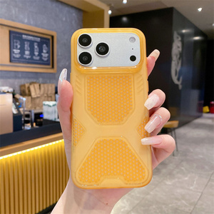 Coque de téléphone Candy Rainbow Honeycomb Cooling X pour iPhone 17 16 15 14 13 Pro Max – Housse arrière respirante et texturée pour l'été - Product Image 4