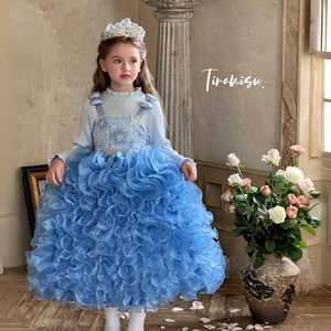 Robe de cérémonie pour filles, style princesse, haut de gamme, style défilé, robe de luxe pour enfants avec jupe traînante - Product Image 1